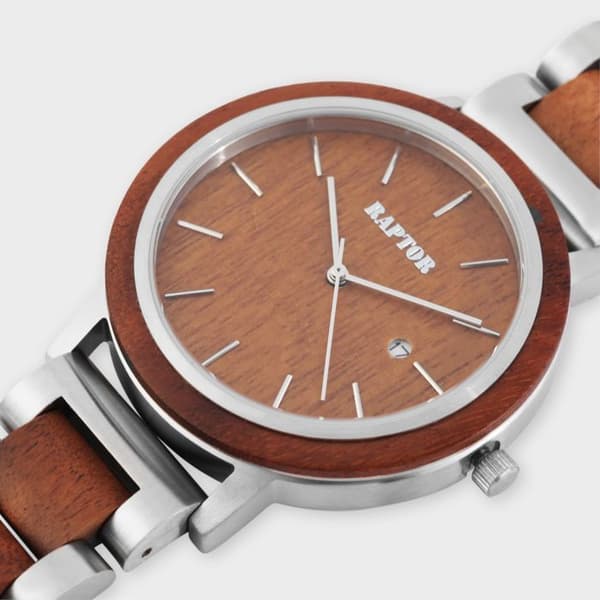 Ur - RAPTOR - Unathi - Rustfrit stål - Brun urskive 43 mm - Quartz Miyota 2115 Silver
