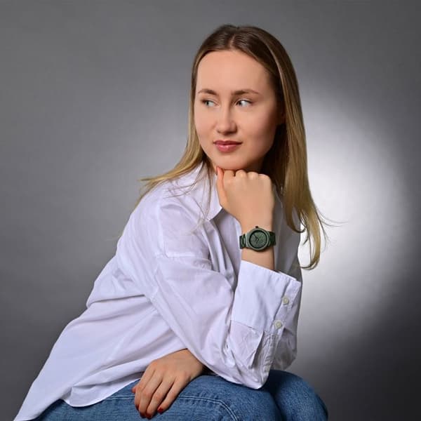 Klocka - RAPTOR - Raina - Grön bambu - Kapsel 38 mm - Quartz Miyota 2035 Grön