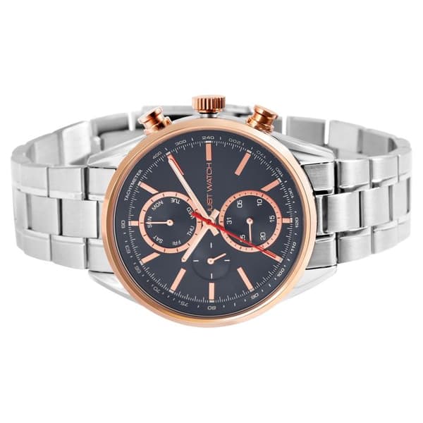 Rannekello - Valcone - Ruostumaton teräs - Sininen kellotaulu - Kotelo 44 mm Silver
