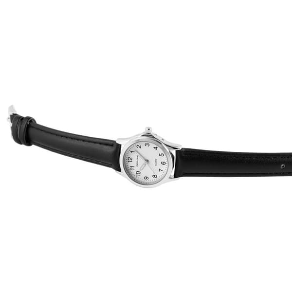 Ur - EXCELLANC - Excellanc - Kasse 28 mm sølv - Rem i sort kunstlæder - Quartz PC21 Silver