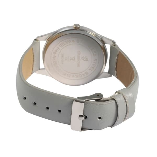 Klocka - KLASSISK - Klassisk - 40 mm - Grå konstläderarmband - Kvartsrörelse Grå