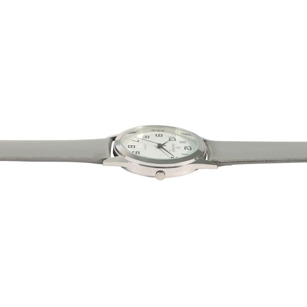 Ur - KLASSISK - Klassisk - 40 mm - Grå kunstlæderrem - Kvartsur Grå