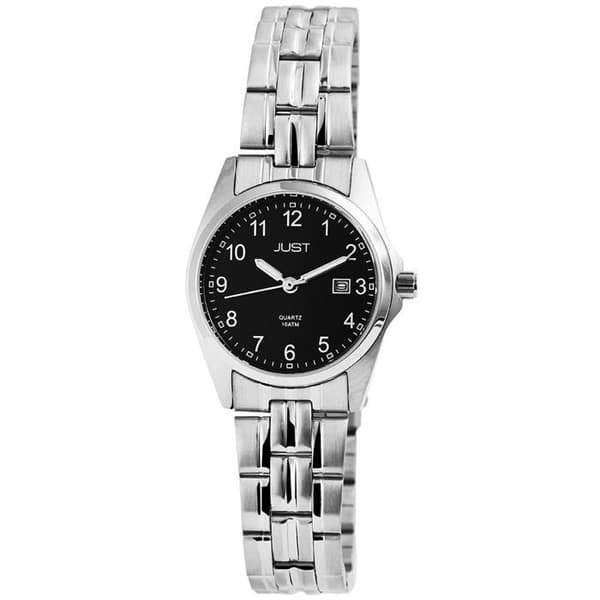 Dameur - JUST - Esrah - Rustfrit stål - Sort urskive 30 mm - Vandtæthed 10 ATM Silver