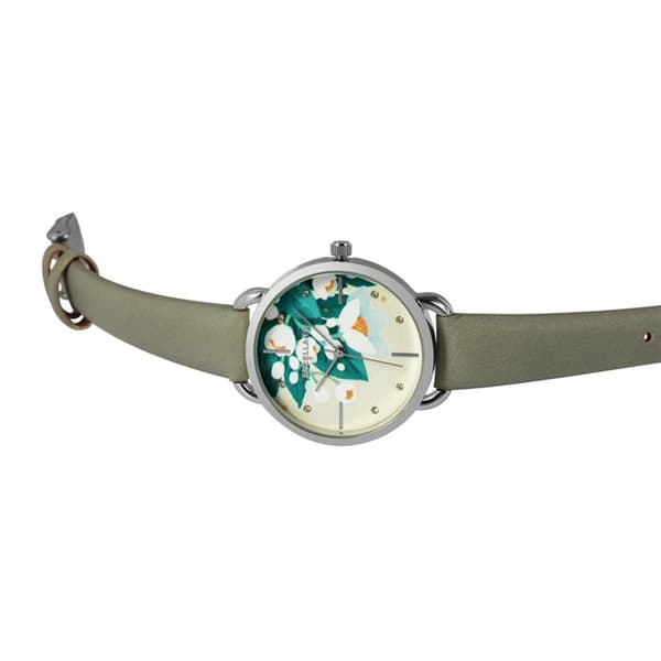 Dameur - EXCELLANC - Excellanc - Kasse 30 mm - Grøn imiteret læderrem - Quartz bevægelse PC21 Grön