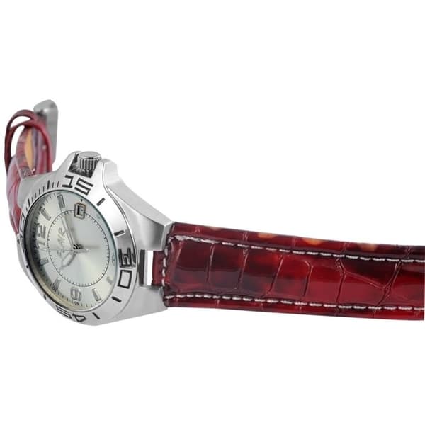 Armbåndsur - FLAIR - Flair - 40 mm - Rustfrit stål - Brun læderrem - 5 ATM Silver