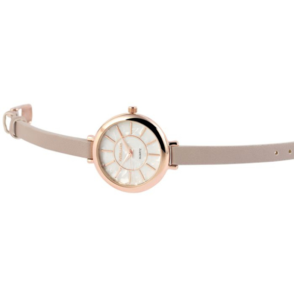 Ur - EXCELLANC - EX0356 - Kasse 35 mm - Rem i grå kunstlæder - Quartz bevægelse PC21 Grå Vit