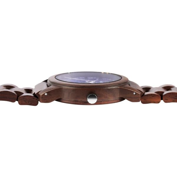 Rannekello - RAPTOR - Elementary - Musta eebenipuu kotelo - Sininen kellotaulu - 43 mm brun