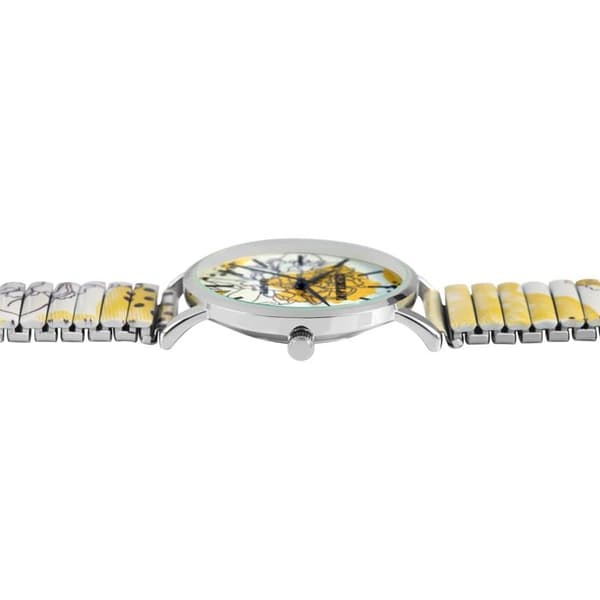 Klocka - EXCELLANC - Bicolor modell gul/vit - 36 mm - Elastisk rostfritt stål - Quartz Japan PC21 Gul