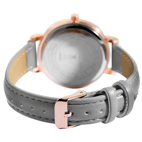 Armbåndsur - EXCELLANC - Barik - Kasse 36 mm - Grå urskive - Grå kunstlæderrem Grå