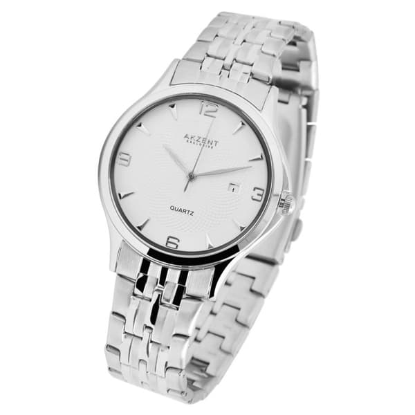 Kello - Akzent Exclusive - Hopea - 40 mm kotelo - 20 mm teräshihna Silver
