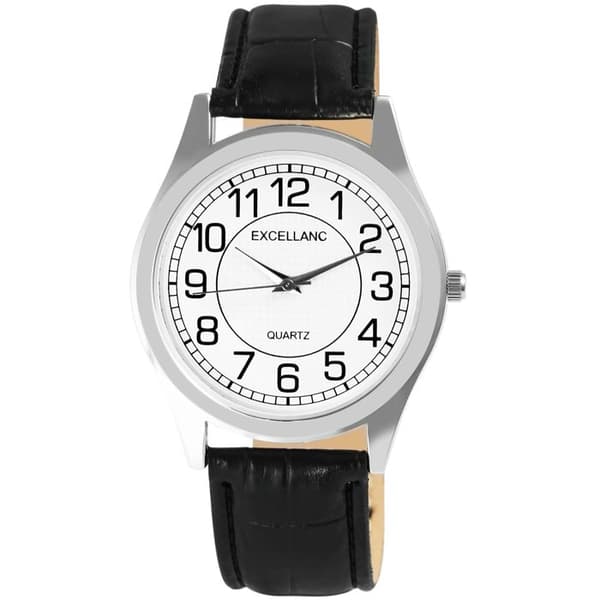 Ur - EXCELLANC - Excellanc - 40 mm - Sort imiteret læderrem - Kvartsur Svart