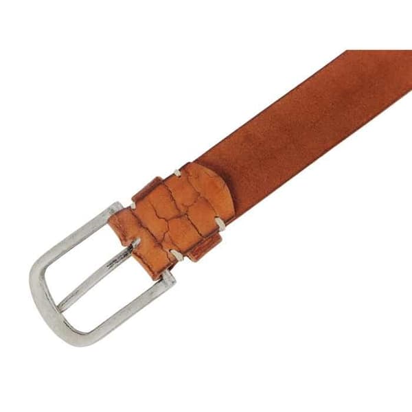 Bälte - LEONARDO VERRELLI - LV0150 - Äkta brunt läder - Bredd 3,8 cm - Unisex brun 90 cm