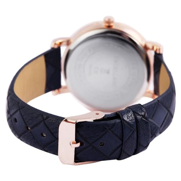 Klocka - EXCELLANC - EX0315 - 38 mm - Blå konstläderarmband - Quartz Japan PC21 Blå; Silver