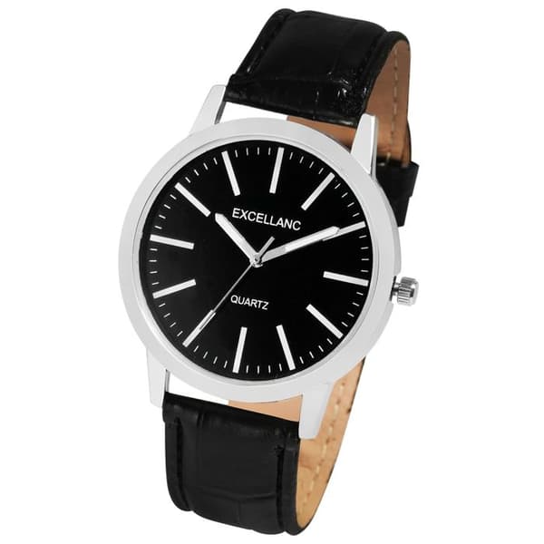 Armbåndsur - EXCELLANC - Excellanc - Sort urskive - 40 mm kasse - 20 mm kunstlæderrem Svart