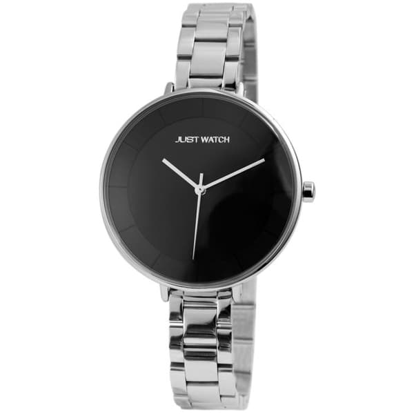 Dameur - Lyla - Sølv - Sort urskive - Stålarmbånd 38 mm Silver