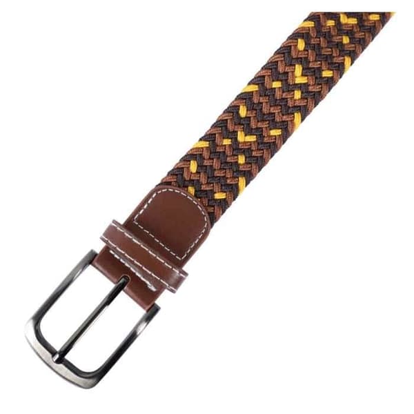 Tekstilbælte - XL Polyester Gul - 120 cm - Bredde 3,2 cm - Spænde med nål Gul 120 cm