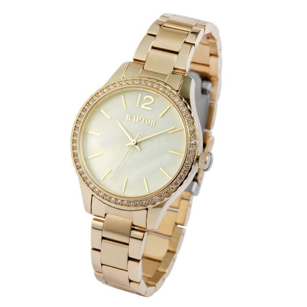 Ur - RAPTOR - Pia - Guld - Perlemorsskive - Rustfrit stål 36 mm gyllene
