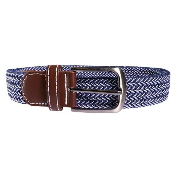 Bælte - Elegant vævet - Polyester - 100 cm (L) - 3,2 cm bredde Blå 110 cm
