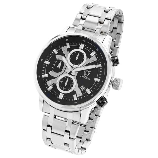 Kello - Pierrini - Kromi - Hopeanvärinen ruostumaton teräs - 44 mm kotelo Silver