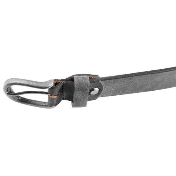 Bälte - LEONARDO VERRELLI - LV0139 - Äkta läder - Mörkgrå - Bredd 3,4 cm Grå 105 cm