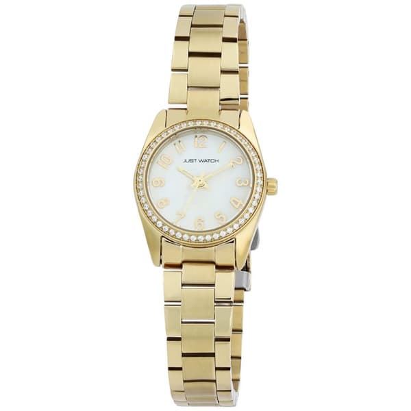 Ur - Gerda - Guld rustfrit stål - Perlemorsskive 26 mm - Quartz Miyota 2035 gyllene