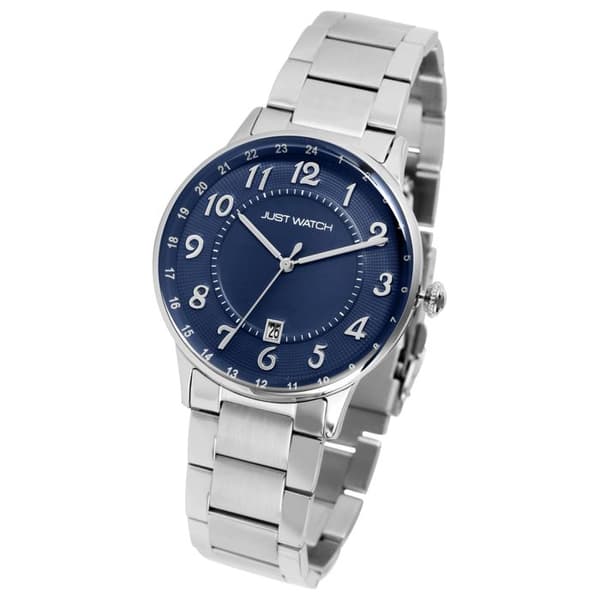 Ur - Lieran - Kasse 42 mm - Blå urskive - Armbånd i rustfrit stål Silver