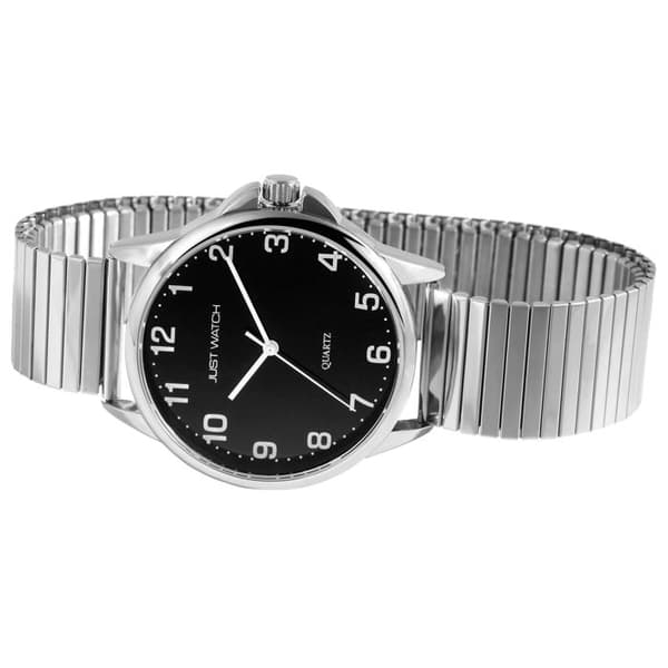 Ur - Ronny - Sølvfarvet rustfrit stål - Sort urskive - Quartz Miyota 2035 Silver