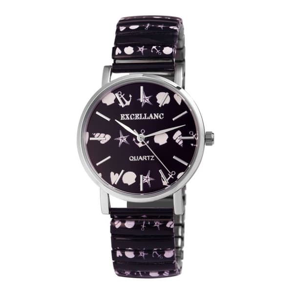 Klocka - EXCELLANC - Anja - Marinblå - Justerbart stålarmband - Boett 36 mm Blå