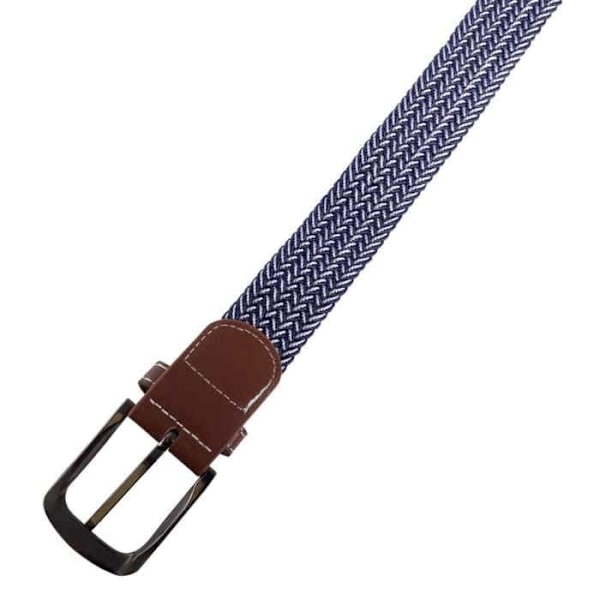 Bælte - Elegant vævet - Polyester - 100 cm (L) - 3,2 cm bredde Blå 110 cm