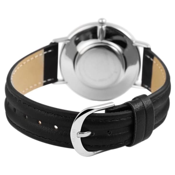 Ur - Jawad - Blå urskive - 37 mm kasse - Sort kunstlæderrem Silver