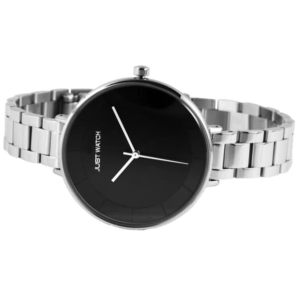 Dameur - Lyla - Sølv - Sort urskive - Stålarmbånd 38 mm Silver