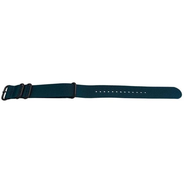 Armbåndsur - MY-MONTRE - Nylon 18mm - Blå - 4 sorte ringe - Længde 290mm Blå