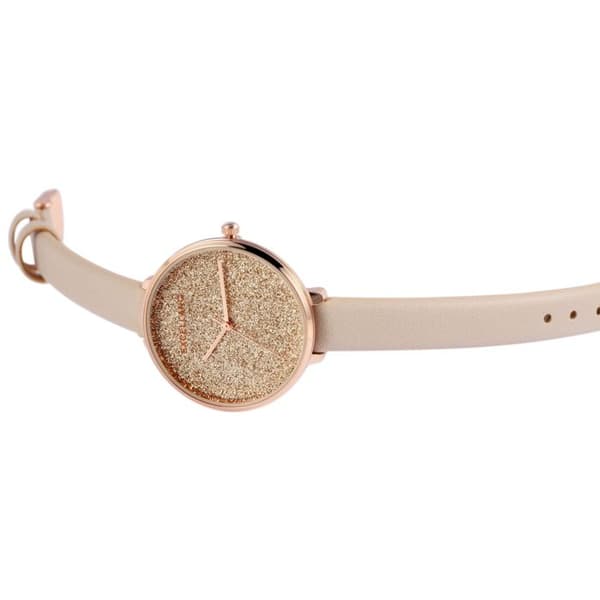 Ur - EXCELLANC - EX0434 - Metalhus 34 mm - Brun urskive - Grå simili læderrem Grå, brun