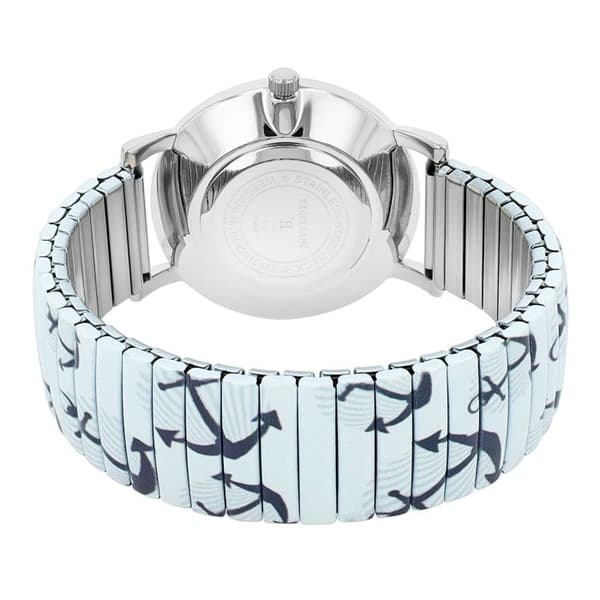 Armbandsur - EXCELLANC - Excellanc - 36 mm - Japanskt kvarts PC21 - Vit/blå elastisk stålarmband Vit