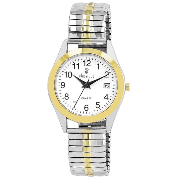 Klocka - KLASSISK - Klassisk - 36 mm - Bicolor silver/guld - Justerbart stålarmband Silver