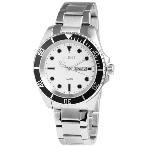 Klocka - JUST - Sam - Silverfärgad rostfritt stål - 46 mm - Vattentålighet 10 bar Silver