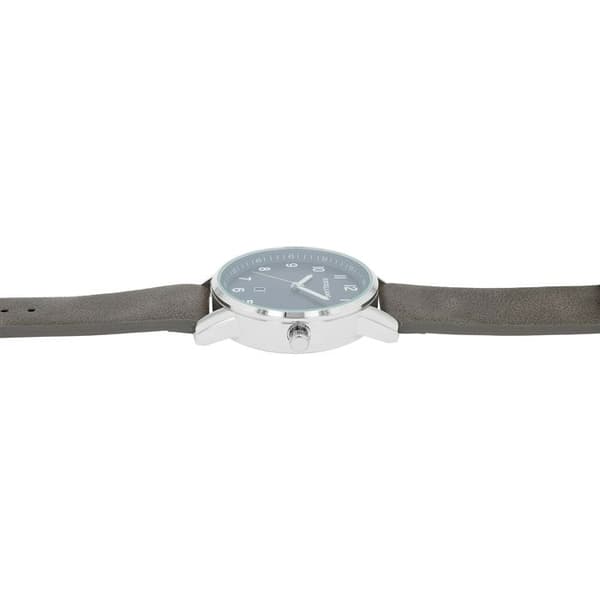 Ur - EXCELLANC - SL28 - 44 mm - Grå simili læderrem - Kvarts med dato Grå