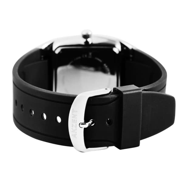 Ur - Bahri - Sølvtonet kasse - Sort silikonearmbånd 27mm - Quartz bevægelse PC32 Silver