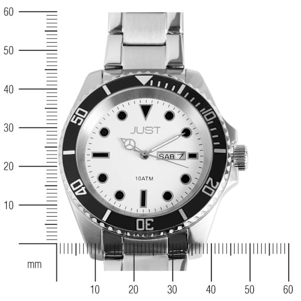 Ur - JUST - Sam - Sølv rustfrit stål - 46 mm - Vandtæthed 10 bar Silver