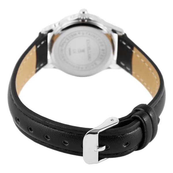 Ur - EXCELLANC - Excellanc - Kasse 28 mm sølv - Rem i sort kunstlæder - Quartz PC21 Silver