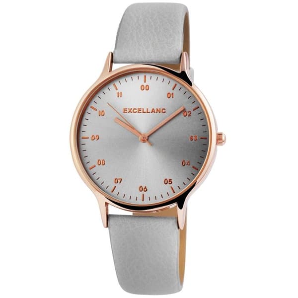 Dameur - EXCELLANC - EX0508 - Quartz PC21 - Metalhus 38 mm - Grå kunstlæderrem Grå