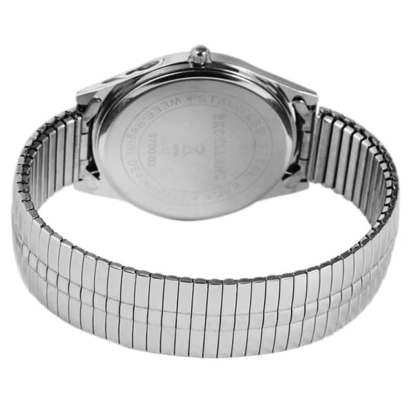 Rannekello - EXCELLANC - Maher - 40 mm - Laajennettava teräsranneke - Musta kvartsikello Silver