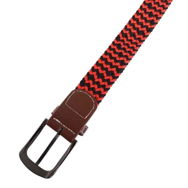 Bälte - XL - Polyester - Röd/multifärgad - Bredd 3,2 cm Röd//Svart//Brun 120 cm