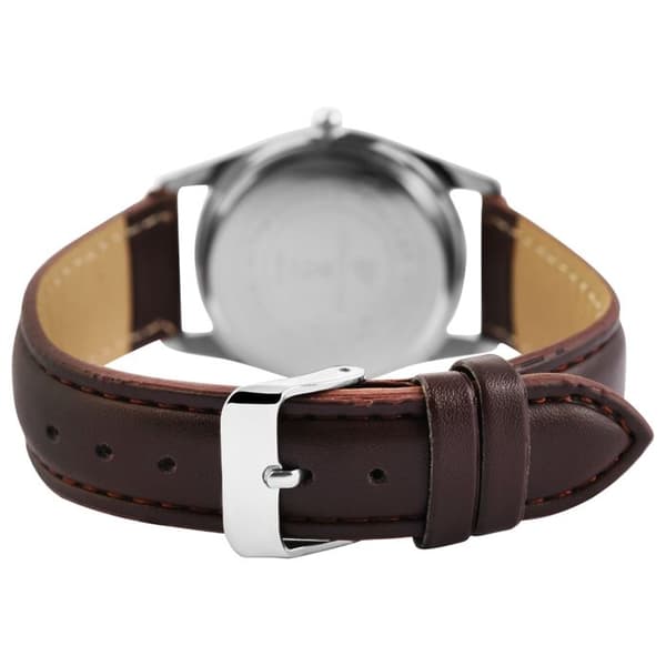 Ur - KLASSISK - Klassisk - Kasse 33 mm - Sort urskive - 18 mm imiteret læderrem Silver