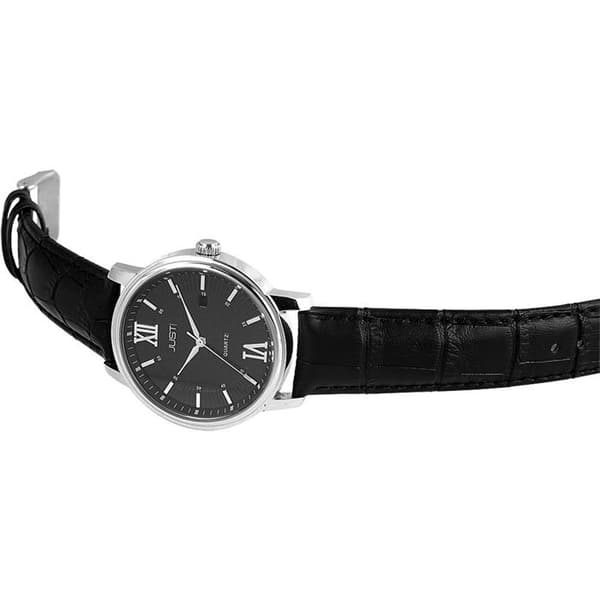 Ur - JUST - Tarnier - Sort urskive - Sort læderrem - 40 mm Svart