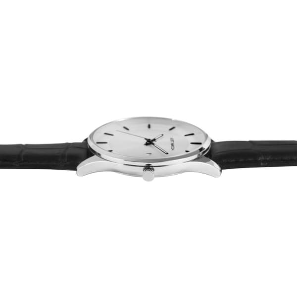 Ur - Dennis - Sort læder - Urkasse 43 mm - Quartz VJ32 Svart