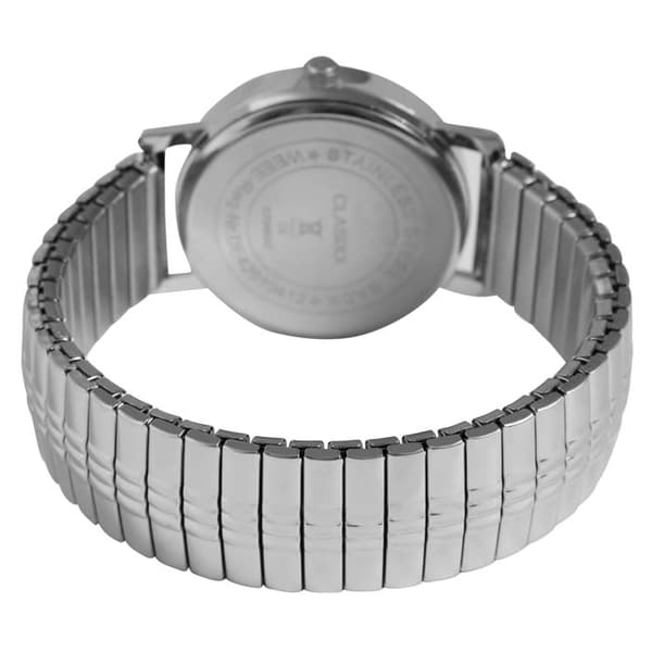 Armbandsur - CX0004 - 34 mm - Justerbart armband i rostfritt stål - Blå urtavla Silver
