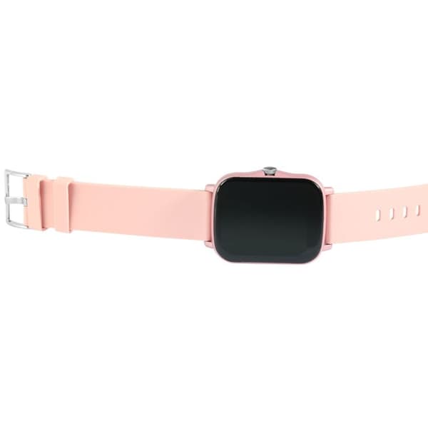 Smartklocka - TIMETECH - Rektangulär 36 mm - Rosa silikonarmband - Digital visning - Stänkskyddad Ros