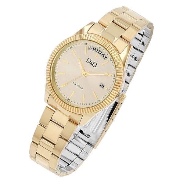 Ur - Q&Q - A15A-001PY - Guld - Rustfrit stål - Kvarts 32 mm gyllene