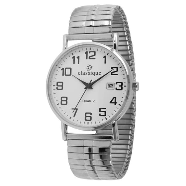 Herrklocka - KLASSISK - Klassisk - 37 mm - Rostfritt stål - Kvarts Silver